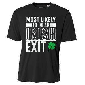 Wo Most Likely To Do An Irish Exit Funny St Patrick Cooling Performance Crew T-Shirt