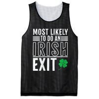 Wo Most Likely To Do An Irish Exit Funny St Patrick Mesh Reversible Basketball Jersey Tank