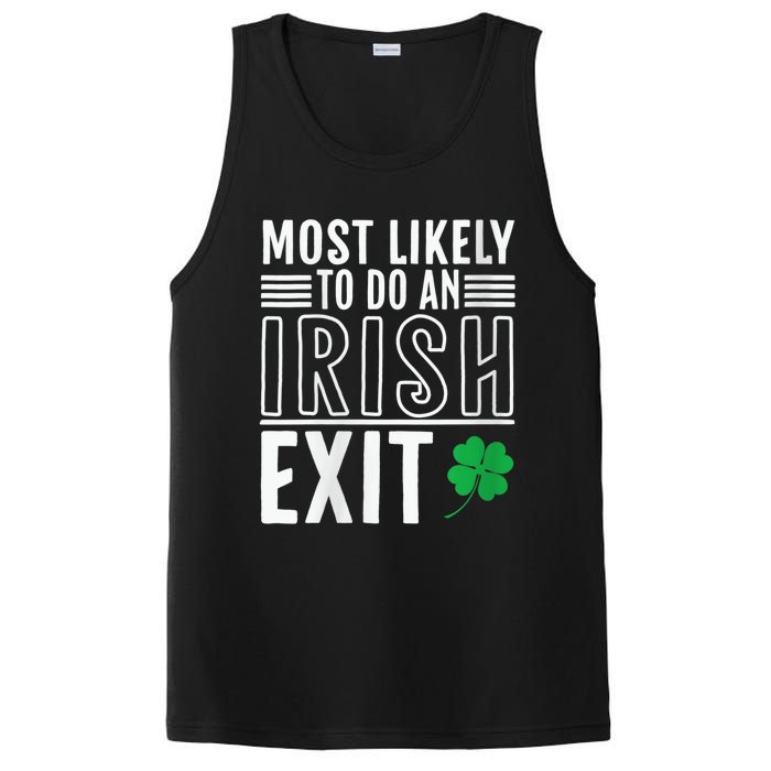 Wo Most Likely To Do An Irish Exit Funny St Patrick PosiCharge Competitor Tank