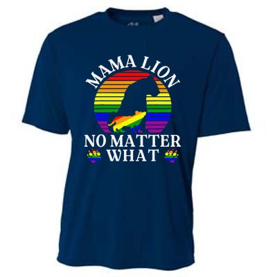 Women Mama Lion No Matter What Lgbt Pride Support Rainbow Cooling Performance Crew T-Shirt