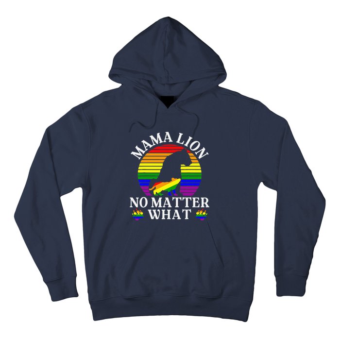 Women Mama Lion No Matter What Lgbt Pride Support Rainbow Hoodie