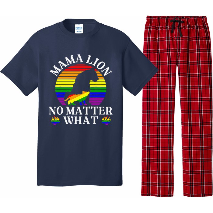 Women Mama Lion No Matter What Lgbt Pride Support Rainbow Pajama Set