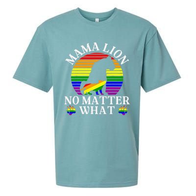 Women Mama Lion No Matter What Lgbt Pride Support Rainbow Sueded Cloud Jersey T-Shirt