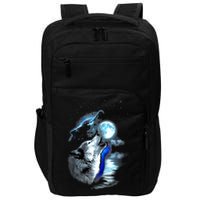 Wolf Moon Lake Wolf Howling Full Moon Wolf Graphics Design Impact Tech Backpack
