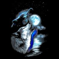 Wolf Moon Lake Wolf Howling Full Moon Wolf Graphics Design Impact Tech Backpack