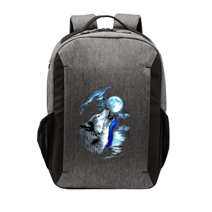 Wolf Moon Lake Wolf Howling Full Moon Wolf Graphics Design Vector Backpack