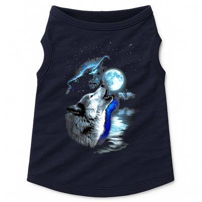 Wolf Moon Lake Wolf Howling Full Moon Wolf Graphics Design Doggie Tank