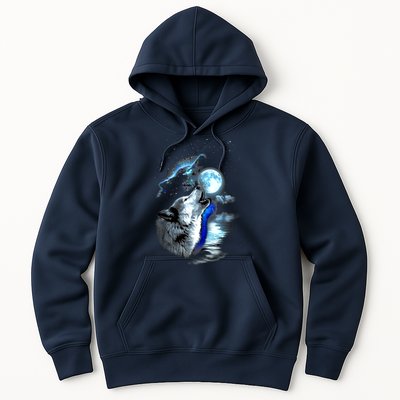 Wolf Moon Lake Wolf Howling Full Moon Wolf Graphics Design Hoodie