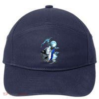 Wolf Moon Lake Wolf Howling Full Moon Wolf Graphics Design 7-Panel Snapback Hat
