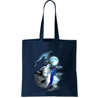 Wolf Moon Lake Wolf Howling Full Moon Wolf Graphics Design Bag