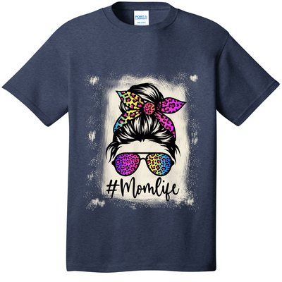 Womens Mom Life Bleached Rainbow Leopard Shirt Mama Mother T-Shirt