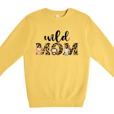 Wild Mom Leopard Zoo Theme Birthday Animal Safari Jungle Animal Premium Crewneck Sweatshirt