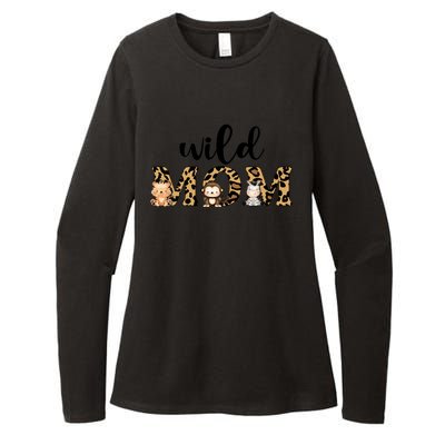 Wild Mom Leopard Zoo Theme Birthday Animal Safari Jungle Animal Womens CVC Long Sleeve Shirt