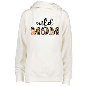 Wild Mom Leopard Zoo Theme Birthday Animal Safari Jungle Animal Womens Funnel Neck Pullover Hood