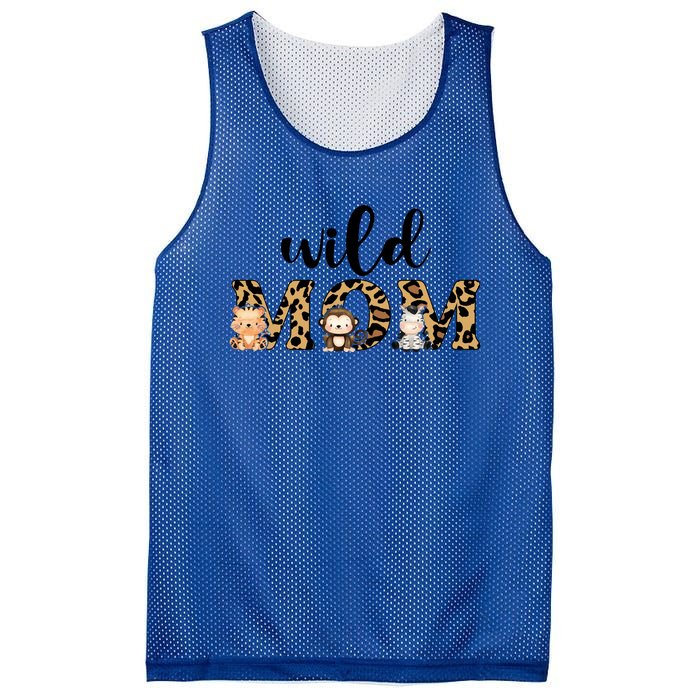 Wild Mom Leopard Zoo Theme Birthday Animal Safari Jungle Animal Mesh Reversible Basketball Jersey Tank