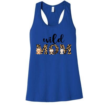 Wild Mom Leopard Zoo Theme Birthday Animal Safari Jungle Animal Women's Racerback Tank