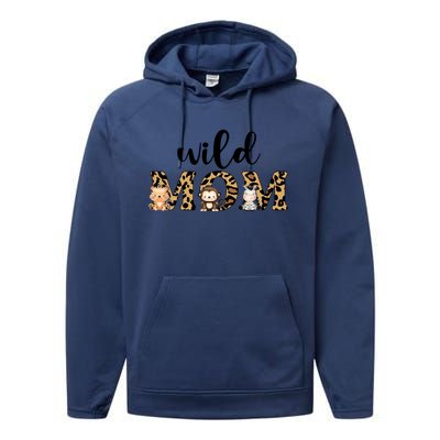 Wild Mom Leopard Zoo Theme Birthday Animal Safari Jungle Animal Performance Fleece Hoodie