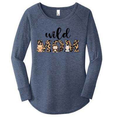 Wild Mom Leopard Zoo Theme Birthday Animal Safari Jungle Animal Women's Perfect Tri Tunic Long Sleeve Shirt