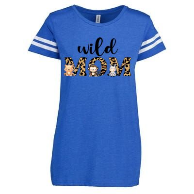 Wild Mom Leopard Zoo Theme Birthday Animal Safari Jungle Animal Enza Ladies Jersey Football T-Shirt