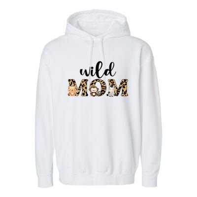 Wild Mom Leopard Zoo Theme Birthday Animal Safari Jungle Animal Garment-Dyed Fleece Hoodie