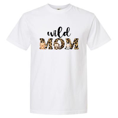 Wild Mom Leopard Zoo Theme Birthday Animal Safari Jungle Animal Garment-Dyed Heavyweight T-Shirt