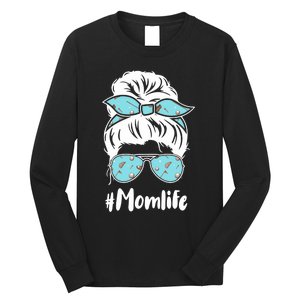 Wo Mom Life Mothers Day Messy Bun Golfer Mom Mama Momma Mommy Long Sleeve Shirt