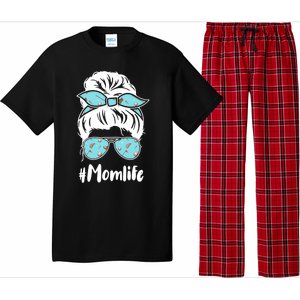 Wo Mom Life Mothers Day Messy Bun Golfer Mom Mama Momma Mommy Pajama Set