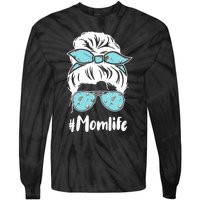 Wo Mom Life Mothers Day Messy Bun Golfer Mom Mama Momma Mommy Tie-Dye Long Sleeve Shirt