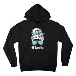 Wo Mom Life Mothers Day Messy Bun Golfer Mom Mama Momma Mommy Tall Hoodie