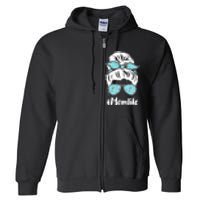 Wo Mom Life Mothers Day Messy Bun Golfer Mom Mama Momma Mommy Full Zip Hoodie