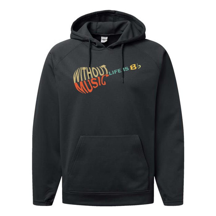 Without Music Life Would B Flat Music Guitar Performance Fleece Hoodie