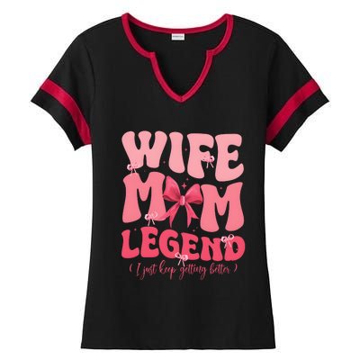 Wife Mom Legend Family Lover Gift Idea Ladies Halftime Notch Neck Tee