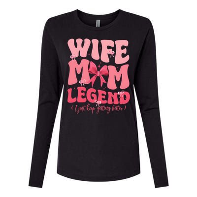 Wife Mom Legend Family Lover Gift Idea Womens Cotton Relaxed Long Sleeve T-Shirt