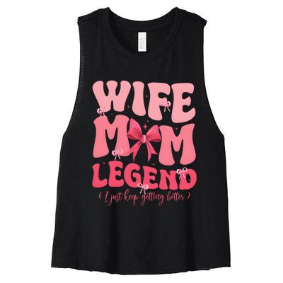 Wife Mom Legend Family Lover Gift Idea Women's Racerback Cropped Tank