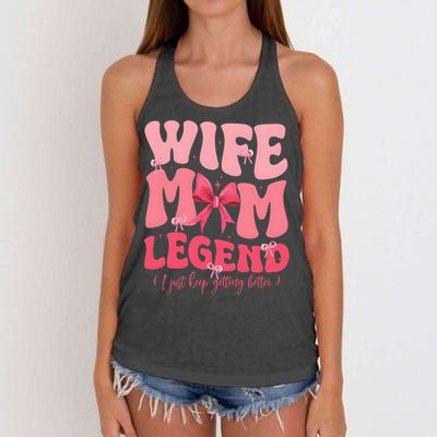 Wife Mom Legend Family Lover Gift Idea Women's Knotted Racerback Tank