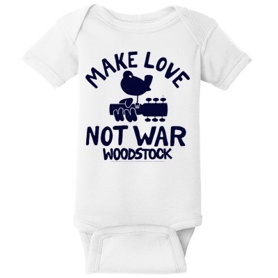 W.Oodstock Make Love Not War Baby Bodysuit