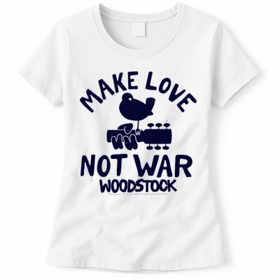 W.Oodstock Make Love Not War Womens T-Shirt