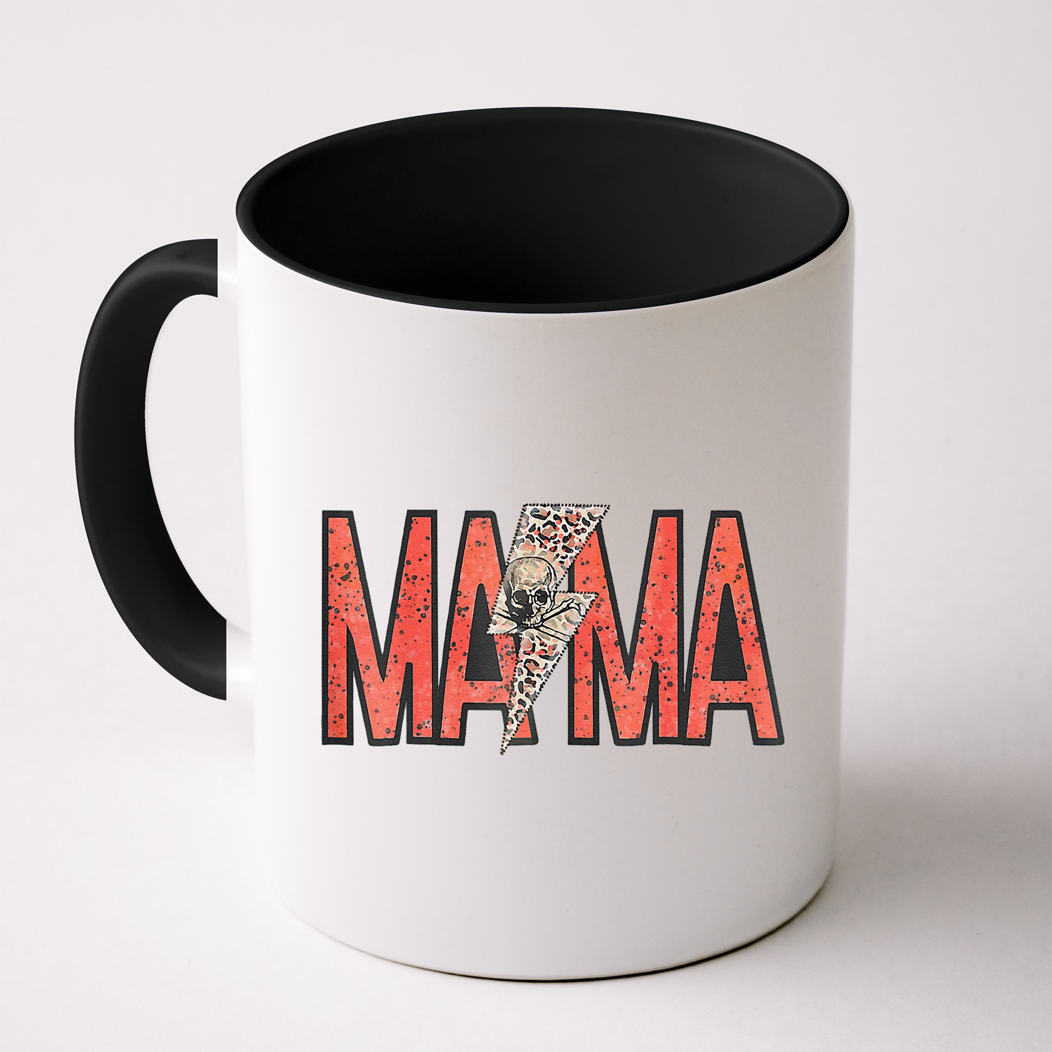 Womens MAMA Leopard Skull Boho Rocker Mom Mother's Day Mug