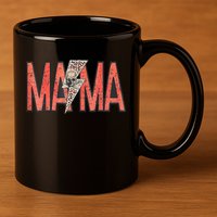 Womens MAMA Leopard Skull Boho Rocker Mom Mother's Day 11oz C Handle Ceramic Mug