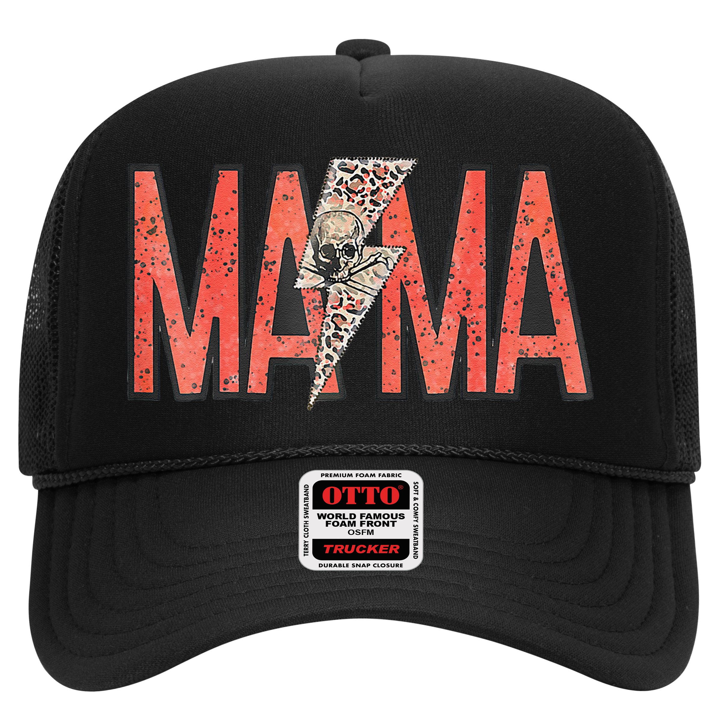 Womens MAMA Leopard Skull Boho Rocker Mom Mother's Day Hat