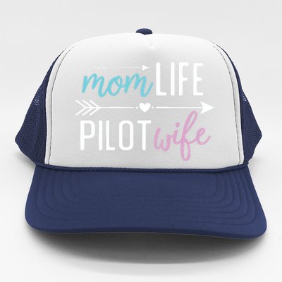 Womens Mom Life Pilot Wife Gift For Girlfriend Wife Trucker Hat