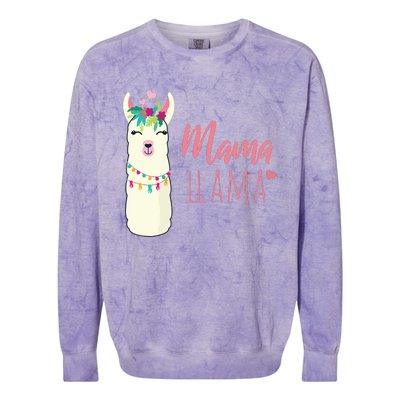 Womens Mama Llama Colorblast Crewneck Sweatshirt