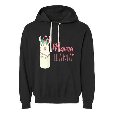 Womens Mama Llama Garment-Dyed Fleece Hoodie