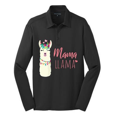 Womens Mama Llama Silk Touch Performance Long Sleeve Polo