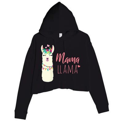 Womens Mama Llama Crop Fleece Hoodie