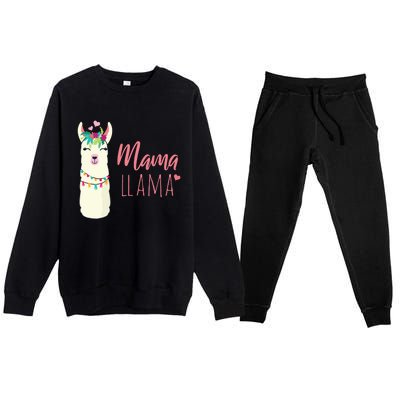 Womens Mama Llama Premium Crewneck Sweatsuit Set