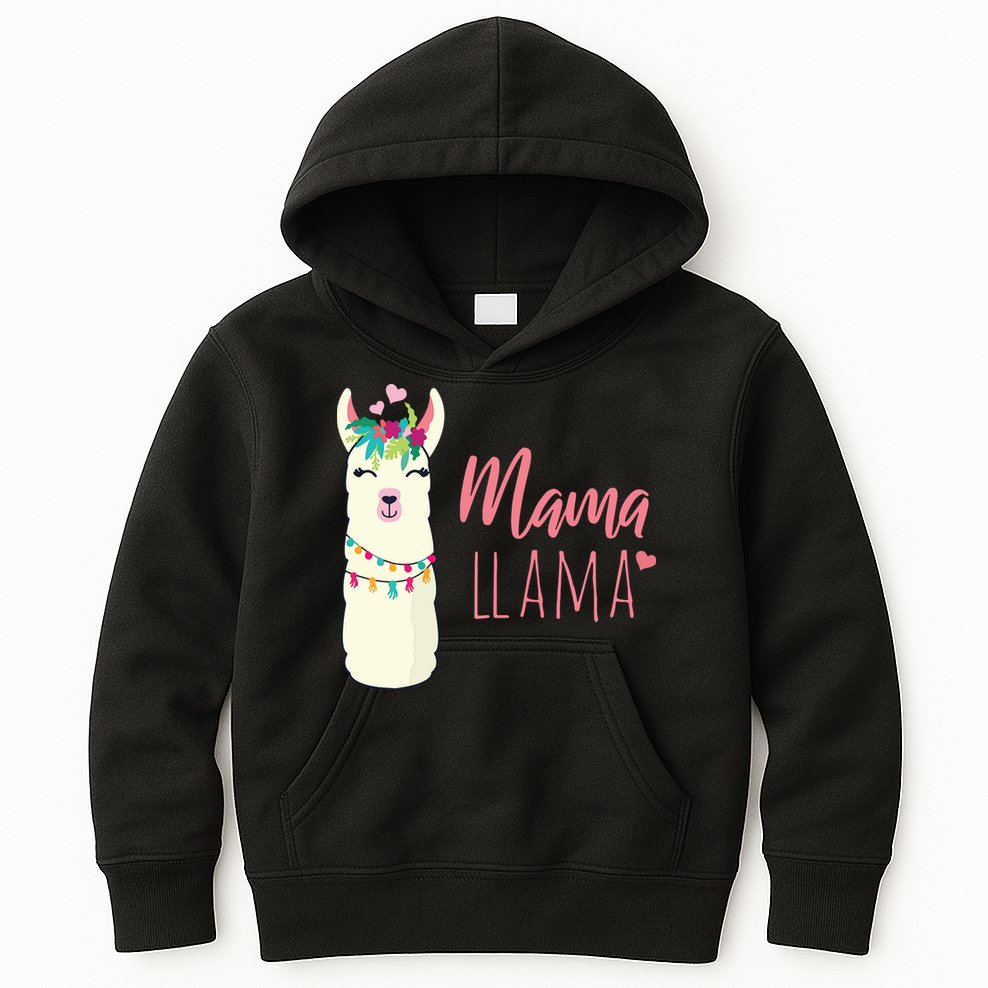 Womens Mama Llama Kids Hoodie