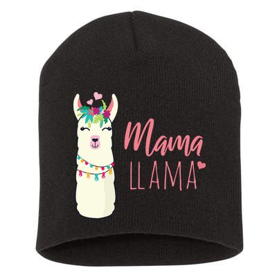 Womens Mama Llama Short Acrylic Beanie