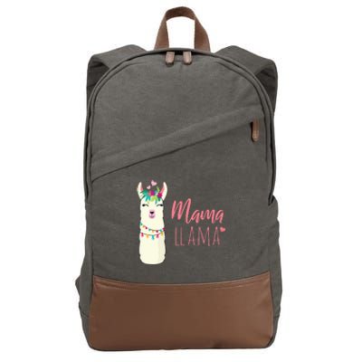 Womens Mama Llama Cotton Canvas Backpack