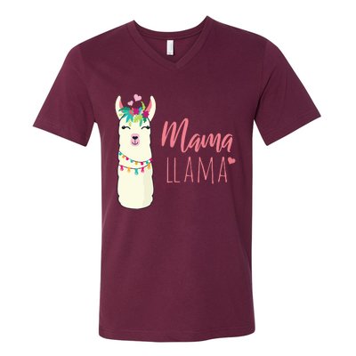 Womens Mama Llama V-Neck T-Shirt